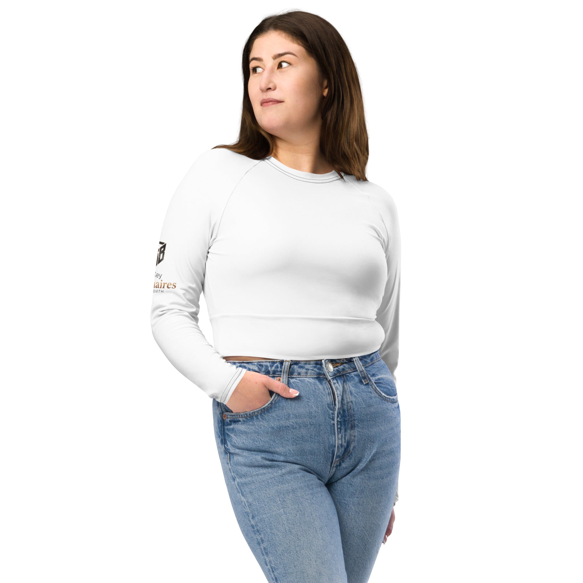 Recycled long - sleeve crop top - Lo - Key Billionaire